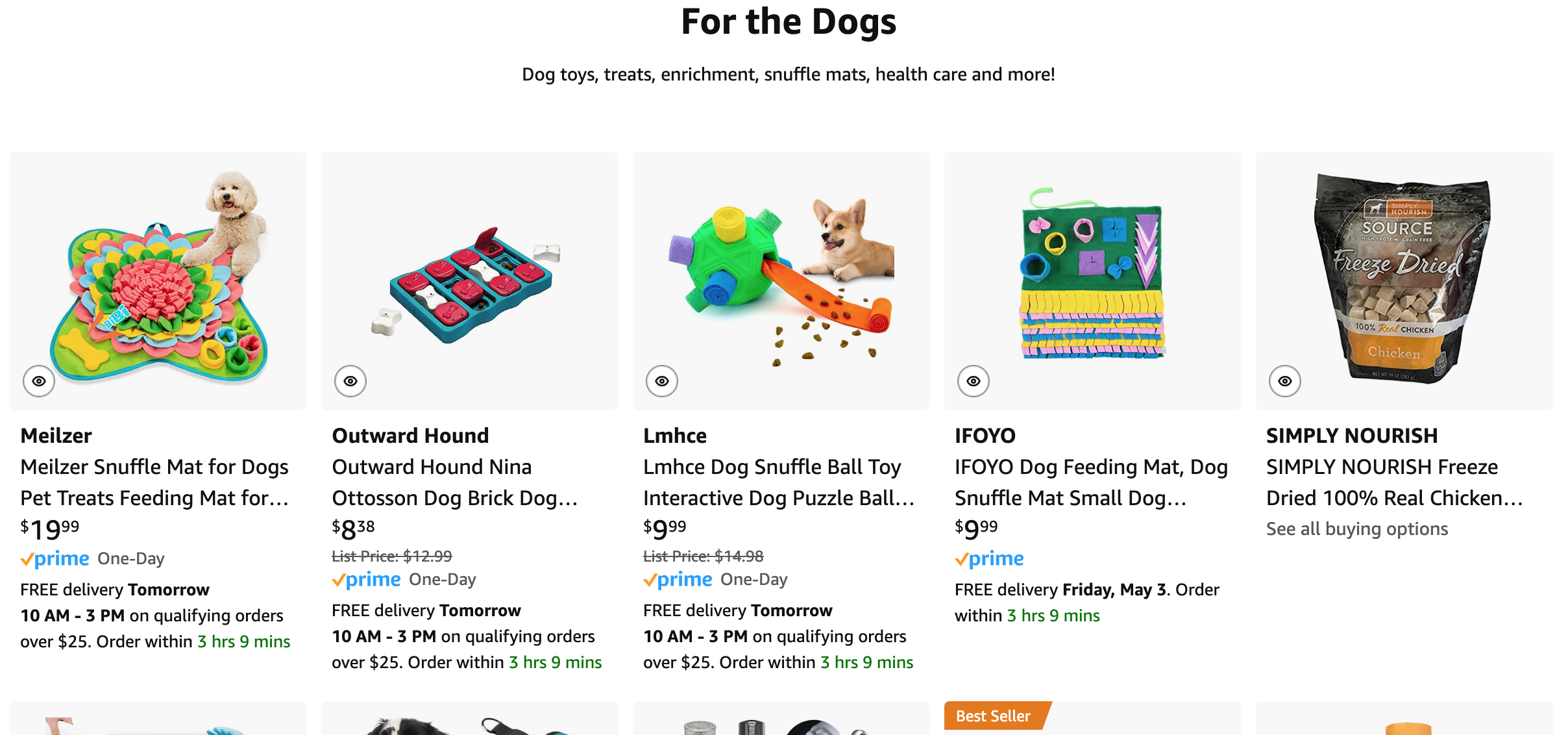 best dog toys puzzles treats multivitamins amazon shop storefront popular