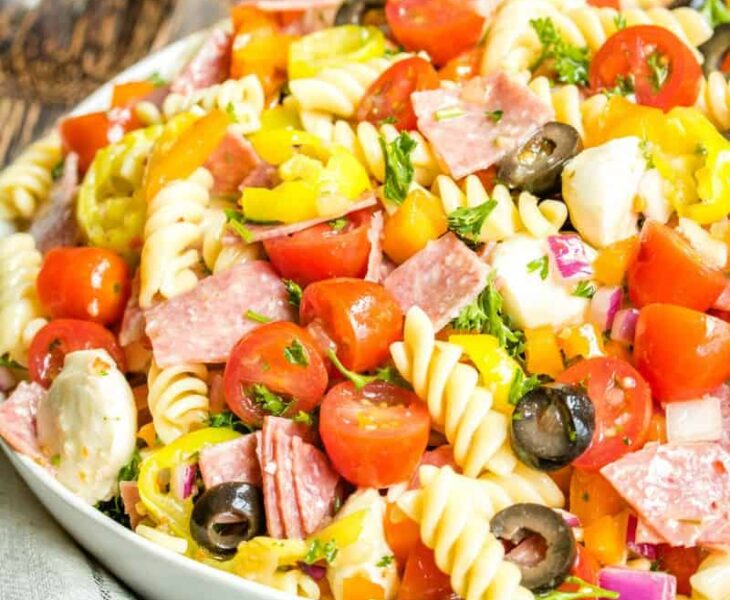 Italian pasta salad side dish party dinner low carb fresh