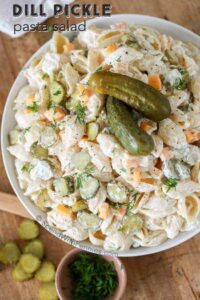 dill pickle salad with pasta 