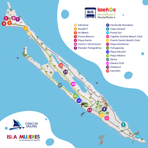 tourist Mapa de Isla Mujeres 