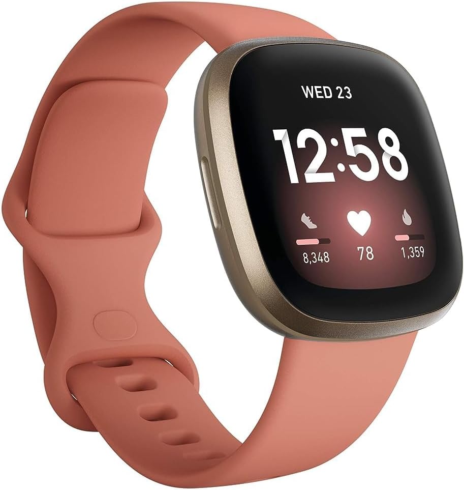 Fitbit Versa 3 Health & Fitness Smartwatch with GPS, 24:7 Heart Rate, Alexa Built-in, 6+ Days Battery, Pink:Gold, One Size