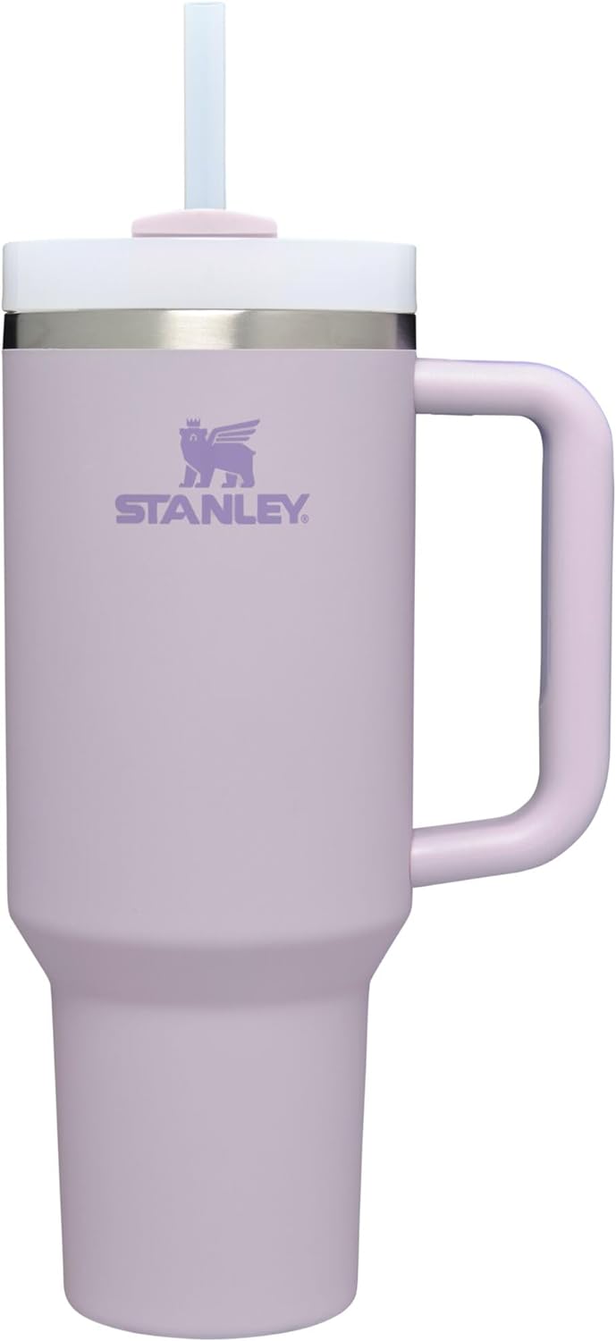  Stanley Quencher H2.0 Soft Matte Collection, Stainless Steel Vacuum Insulated Tumbler with Lid and Straw for Iced and Cold Beverages, Orchid, 40 oz