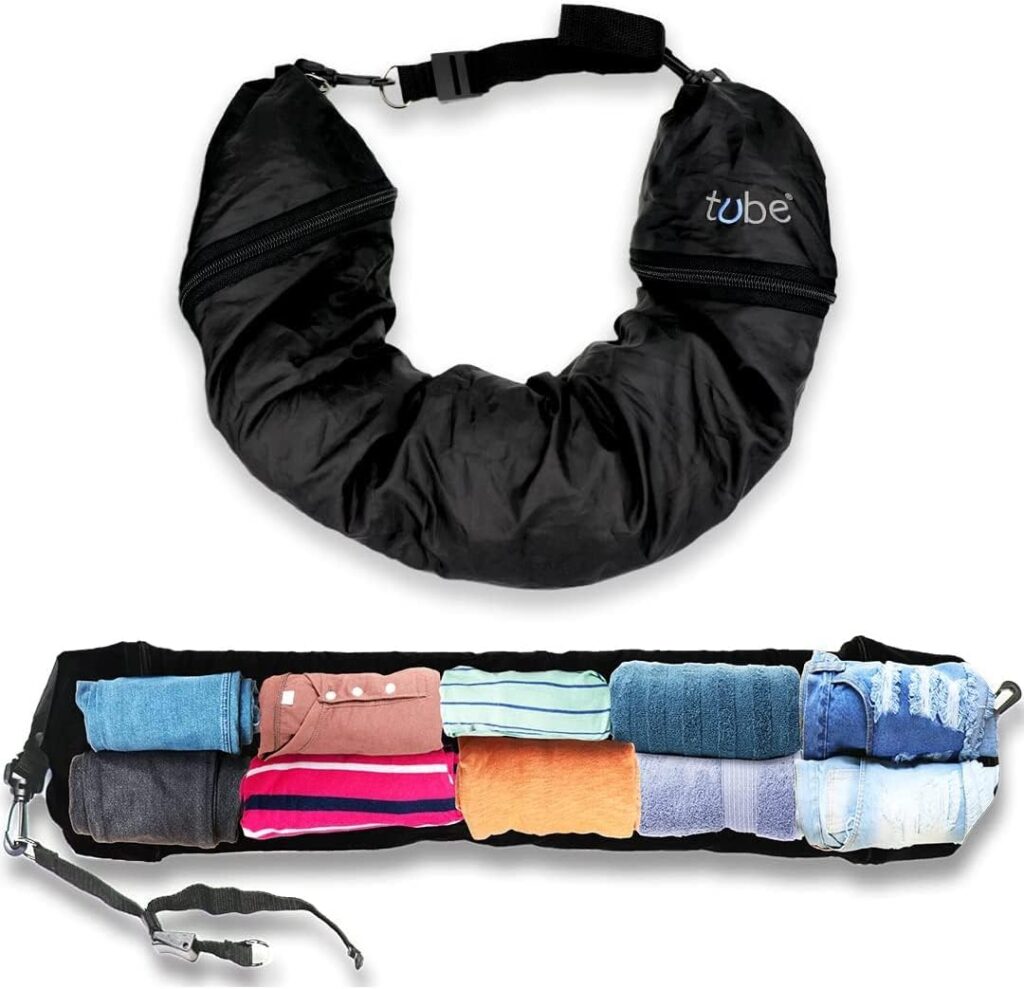 TUBE Pillow You Stuff with Clothes – Transforms Into Extra Luggage Without Excess Fees - Fits Up to 3 Days of Travel Essentials - Keep Your Belongings... 