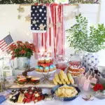 4th of july party food decorations table setting balloons fun games desserts buffet drinks