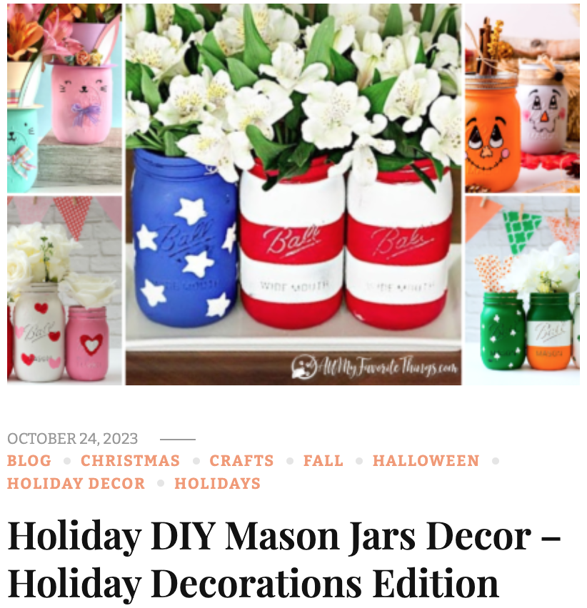 holiday DIY mason jars craft decor painting