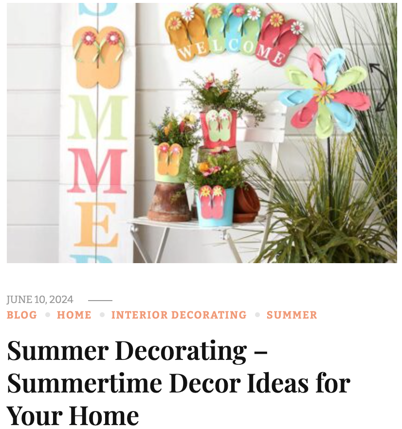 or summertime interior ideas