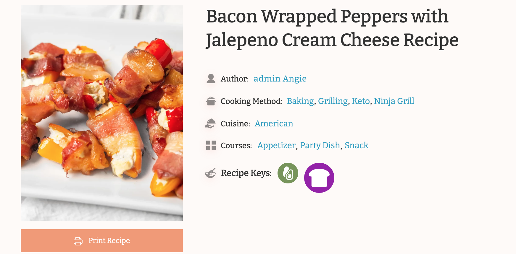 Bacon Wrapped Peppers with Jalepeno Cream Cheese Recipe